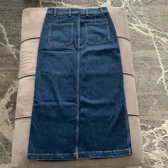 Zara NWT Denim Long Skirt size Large - Picture 8 of 13